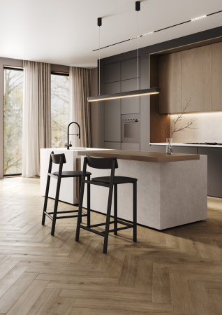 Кварцевый ламинат Fargo Бевел Английская ёлка Дуб Майами 33-653-03